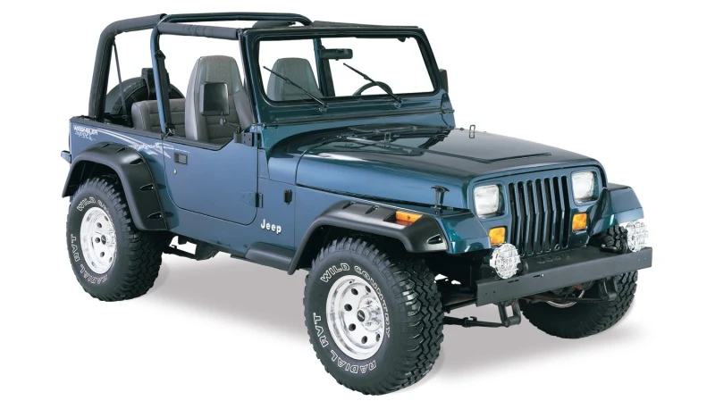 Bushwacker 87-95 Jeep Wrangler Cutout Style Flares 4pc Cutting Optional Not Renegade - Black - Image 7