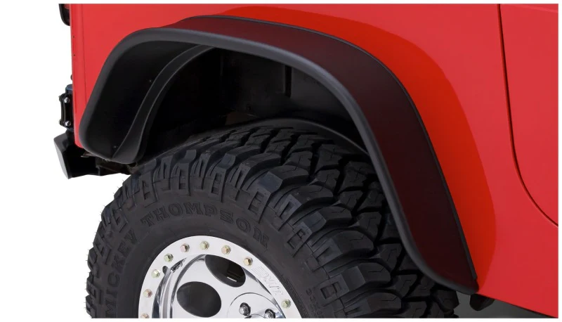 Bushwacker 87-95 Jeep Wrangler Flat Style Flares 4pc Excludes Renegade - Black - Image 3