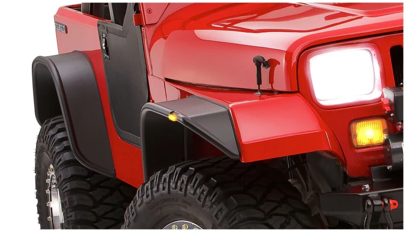 Bushwacker 87-95 Jeep Wrangler Flat Style Flares 4pc Excludes Renegade - Black - Image 5