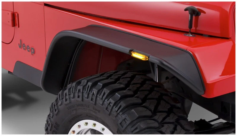 Bushwacker 87-95 Jeep Wrangler Flat Style Flares 4pc Excludes Renegade - Black - Image 8