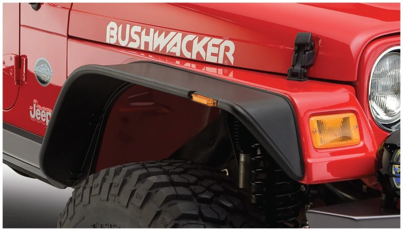 Bushwacker 97-06 Jeep TJ Flat Style Flares 2pc - Black - Image 2