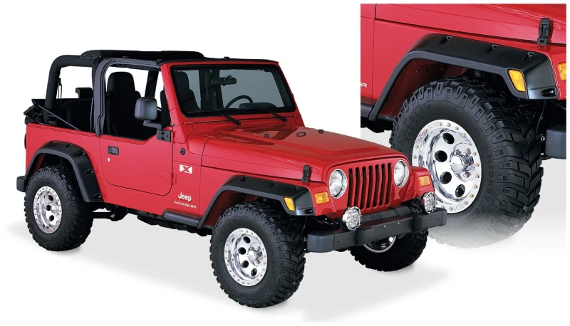 Bushwacker 97-06 Jeep TJ Pocket Style Flares 4pc - Black - Image 2