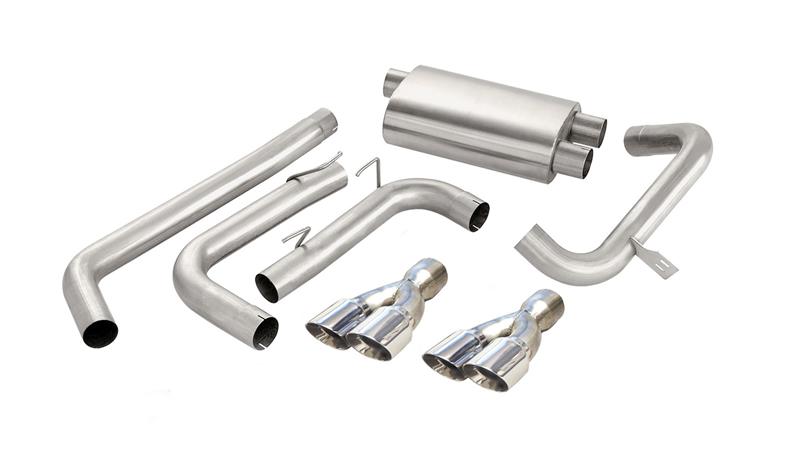 Corsa 1998-2002 Chevrolet Camaro Convertible Z28 5.7L V8 LS1 Polished Sport Cat-Back Exhaust - Image 3