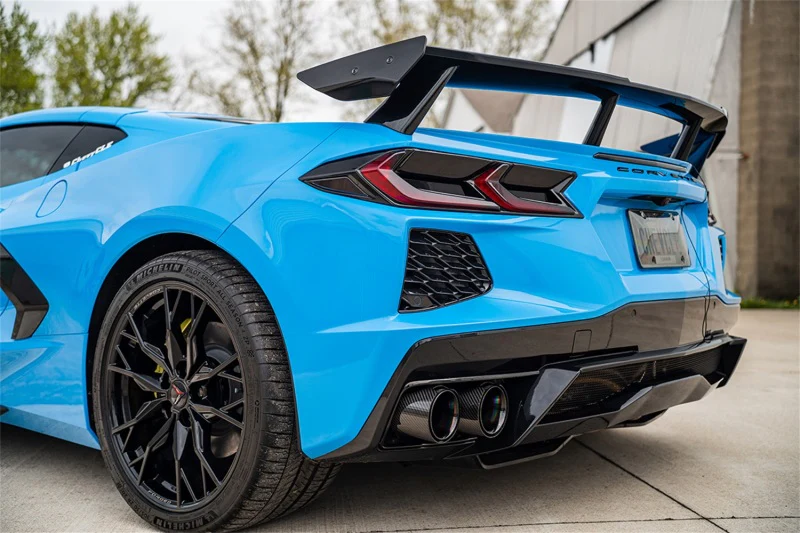 Corsa 20-25 Chevrolet Corvette C8 RWD 4.5in Carbon Fiber Black PVD Tip Kit (For Corsa Exhaust Only) - Image 2