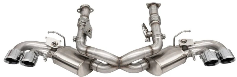 Corsa 20-25 Corvette C8 3in Valved Cat-Back 4.5in Pol Quad Tips Fits Factory Perf Exhaust DeletesAFM - Image 2