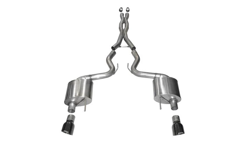 Corsa 2015-2017 Ford Mustang GT Fastback 5.0 3in Xtreme Cat Back Exhaust w/ Dual Black 4.5in Tips - Image 2