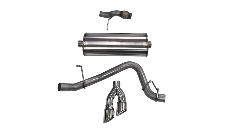 Corsa 2015-2020 Chevy Tahoe/GMC Yukon Cat-Back Exhaust Sport 3in Single Side Twin Polished 4in Tips - Image 3