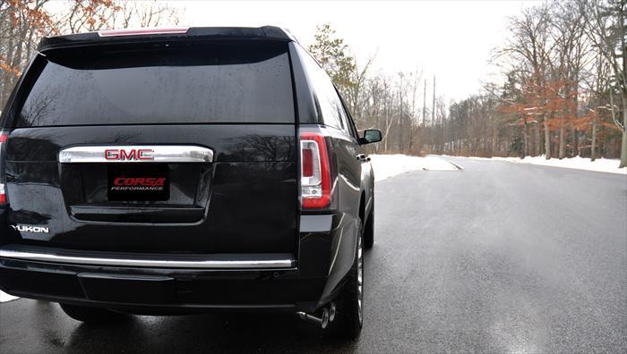 Corsa 2015-2020 GMC Yukon Denali 6.2L V8 Single Side Exit Cat-Back Exhaust w/ Polished Black Tips - Image 4