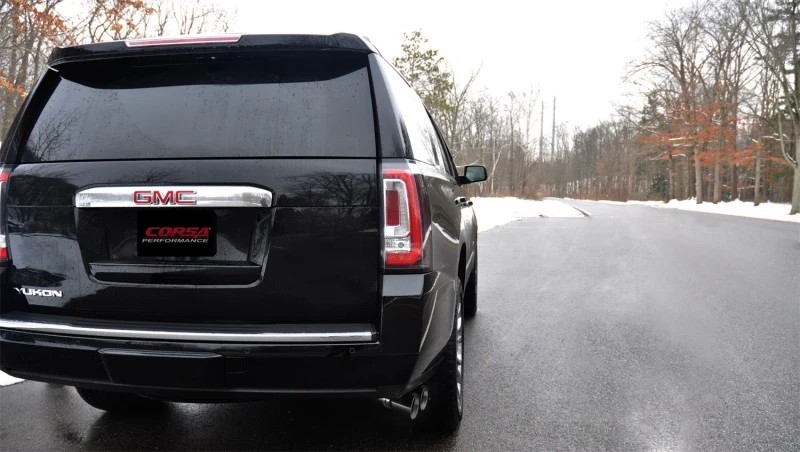 Corsa 2015-2020 GMC Yukon Denali 6.2L V8 Single Side Exit Cat-Back Exhaust w/ Polished Black Tips - Image 8