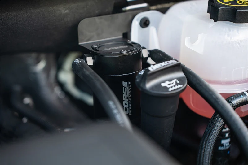 Corsa 2019-2025 Silverado/Sierra & 2021-2025 Tahoe/Suburban/Yukon/Denali Aluminum Oil Catch Can - Image 2