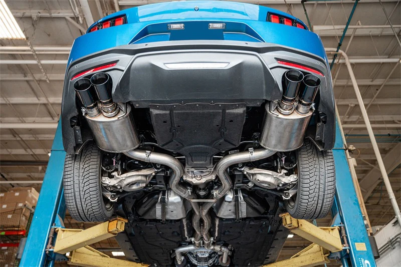 Corsa 2024-2025 Ford Mustang V8 5.0L 3in Cat-Back Exhaust System w/ Twin 4in Black Straight Tips - Image 3