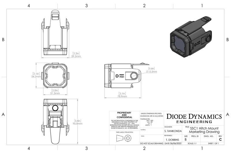 Diode Dynamics Hitch Mount LED Pod Reverse Kit for GMC Sierra 1500 2019-2023 C1R - Image 7