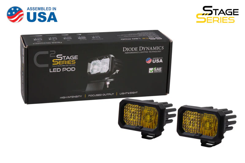 Diode Dynamics Stage Series 2 In LED Pod Pro - Yellow Fog Standard ABL (Pair) - Image 9
