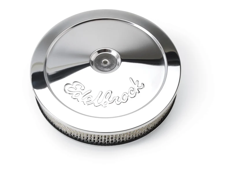 Edelbrock Air Cleaner Pro-Flo Series Round Steel Top Paper Element 10In Dia X 3 5In Chrome - Image 2