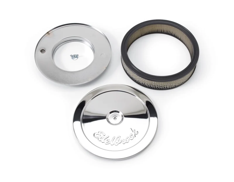 Edelbrock Air Cleaner Pro-Flo Series Round Steel Top Paper Element 10In Dia X 3 5In Chrome - Image 6