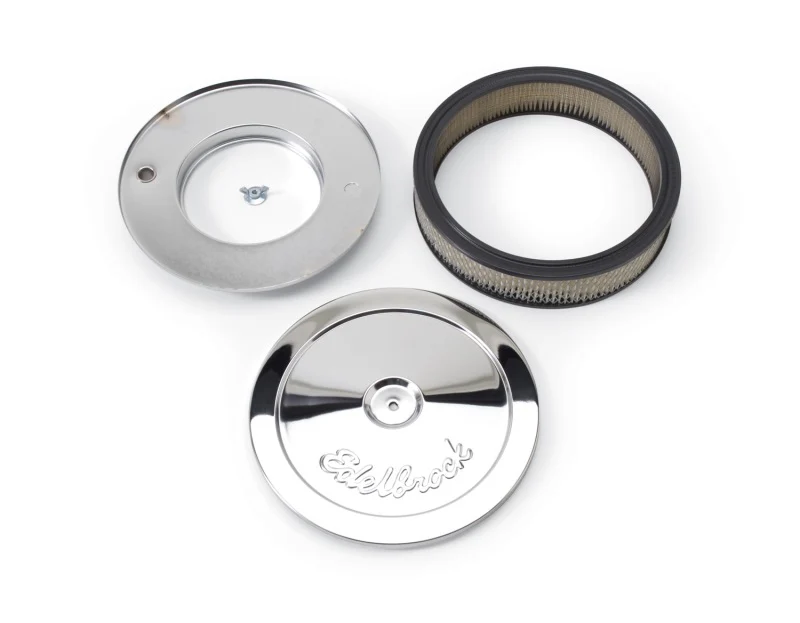 Edelbrock Air Cleaner Pro-Flo Series Round Steel Top Paper Element 10In Dia X 3 5In Chrome - Image 8