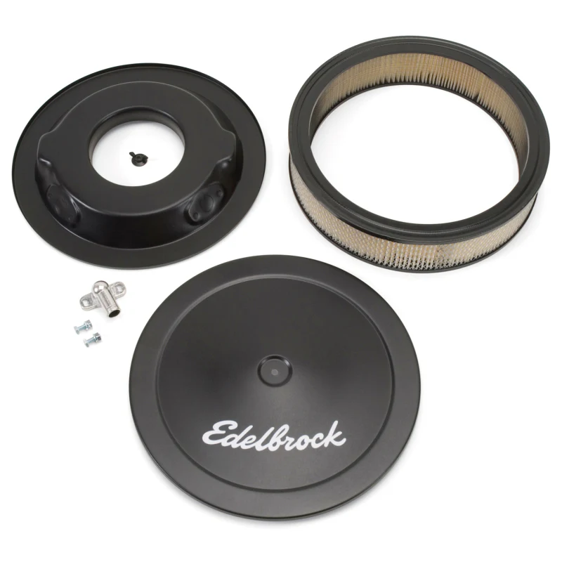Edelbrock Air Cleaner Pro-Flo Series Round Steel Top Paper Element 14In Dia X 3 75In Dropped Base - Image 5