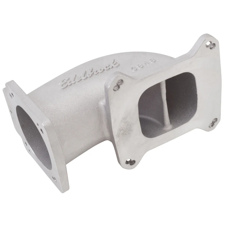 Edelbrock Low Profile Intake Elbow 90mm Throttle Body to Square-Bore Flange As-Cast Finish - Image 7