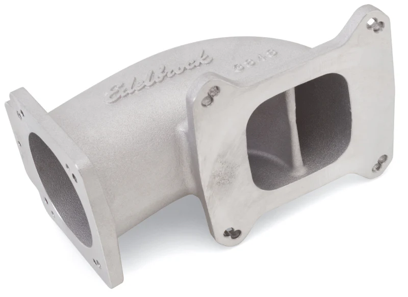 Edelbrock Low Profile Intake Elbow 90mm Throttle Body to Square-Bore Flange As-Cast Finish - Image 8