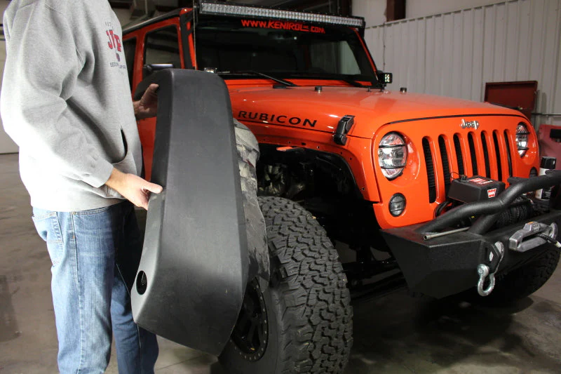 Fishbone Offroad 07-18 Jeep Wrangler Front/Rear Tube Fenders - Aluminum Blk Txtrd Pwdrcoat(Set Of 4) - Image 2