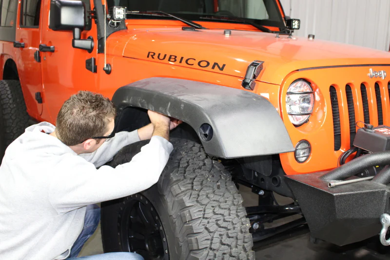 Fishbone Offroad 07-18 Jeep Wrangler Front/Rear Tube Fenders - Aluminum Blk Txtrd Pwdrcoat(Set Of 4) - Image 3