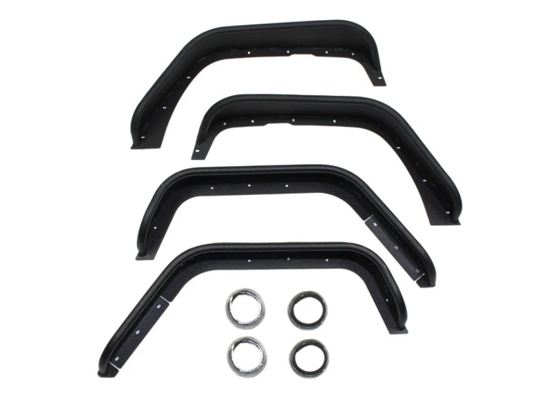 Fishbone Offroad 07-18 Jeep Wrangler Front/Rear Tube Fenders - Aluminum Blk Txtrd Pwdrcoat(Set Of 4) - Image 6
