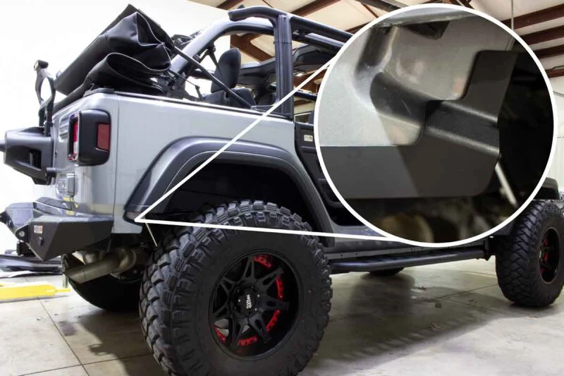 Fishbone Offroad 2018+ Jeep Wrangler JL 2/4 Door - Black Quarter Panel Chip Guards - Image 2