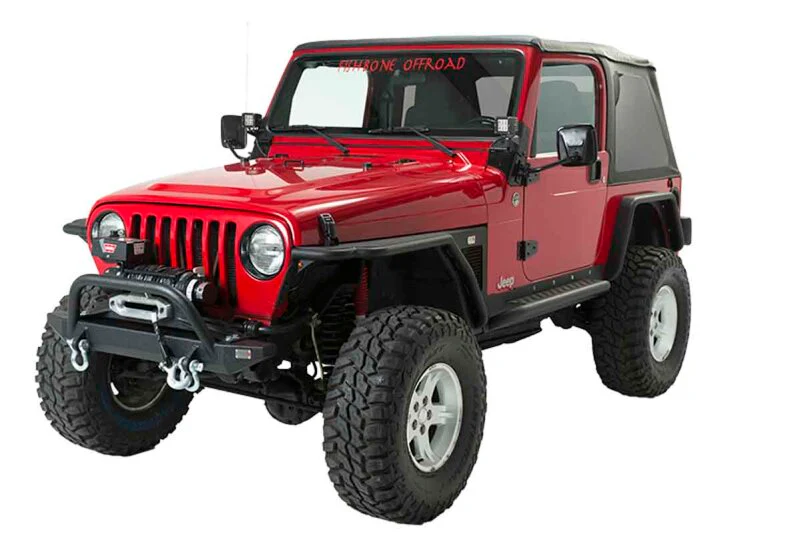 Fishbone Offroad 97-06 Jeep Wrangler TJ Rubicon Front Bumper W/Winch Guard - Blk Textured Powdercoat - Image 2
