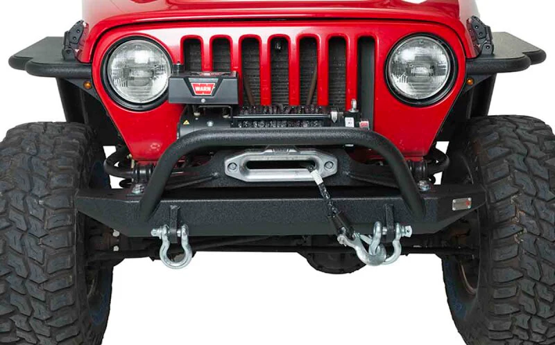 Fishbone Offroad 97-06 Jeep Wrangler TJ Rubicon Front Bumper W/Winch Guard - Blk Textured Powdercoat - Image 3