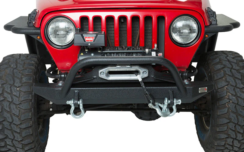 Fishbone Offroad 97-06 Jeep Wrangler TJ Rubicon Front Bumper W/Winch Guard - Blk Textured Powdercoat - Image 6