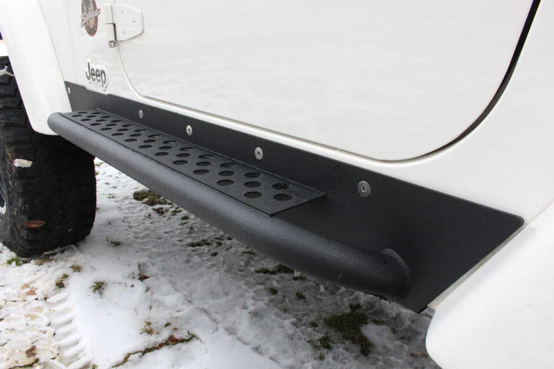 Fishbone Offroad 97-06 Jeep Wrangler TJ Steel Rock Slider - Black Textured Powdercoat - Image 11