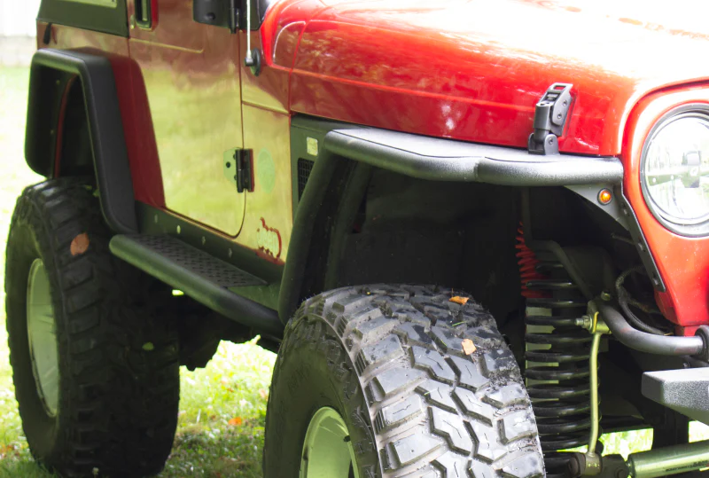 Fishbone Offroad 97-06 Jeep Wrangler TJ Steel Rock Slider - Black Textured Powdercoat - Image 4