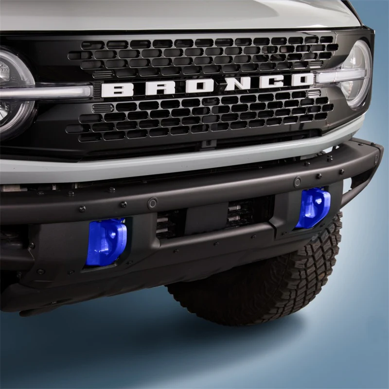 Ford Racing 2021+ Bronco Front Bumper Tow Hooks - Blue (Pair) - Image 4