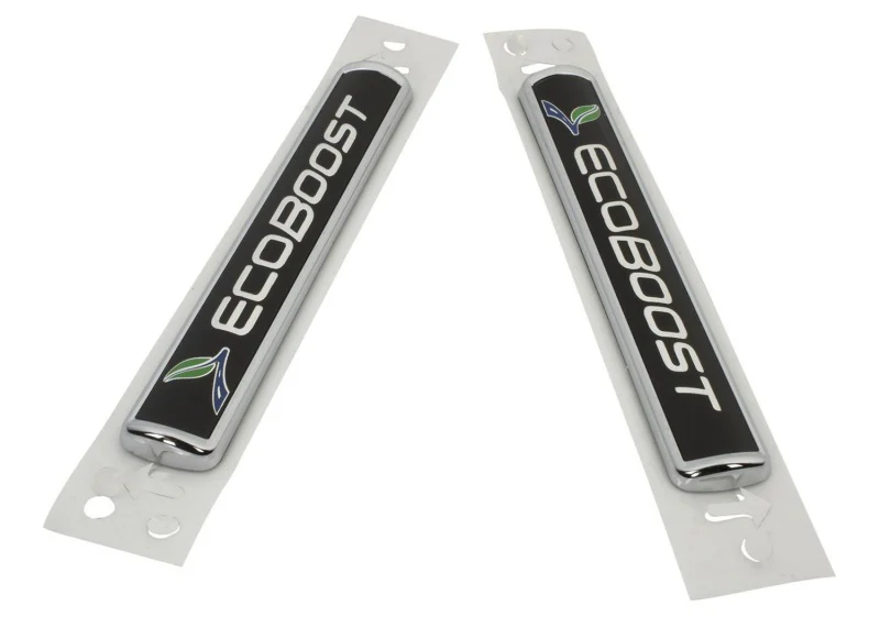 Ford Racing Black/Silver EcoBoost Emblem 3-1/2in x 9/16in - Set of 2 - Image 15