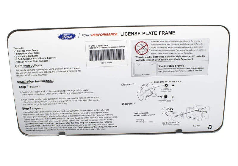 Ford Racing Stainless Steel Ford Performance License Plate Frame - Image 16
