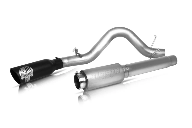 Gibson 07-19 Toyota Tundra SR5 5.7L 4in Patriot Skull Series Cat-Back Single Exhaust - Stainless - Image 3