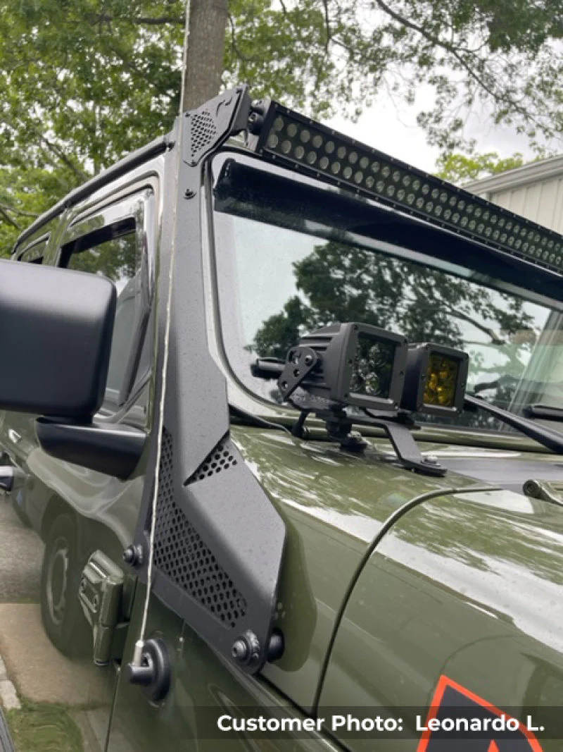 Go Rhino 18-20 Jeep Wrangler JL/JLU/Gladiator JT XE Windshield Light Bar Mount - 50in Single Row - Image 11