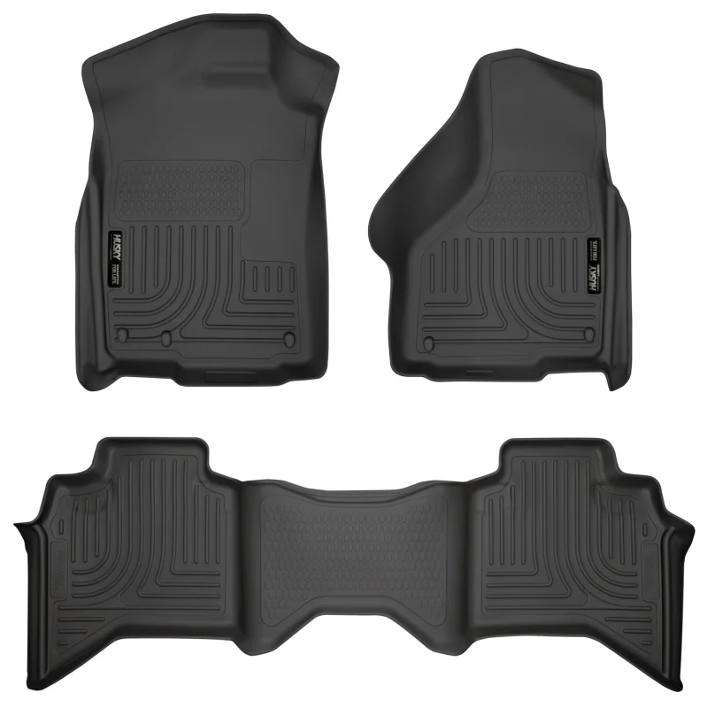 Husky Liners 03-08 Dodge Ram 1500/2500/3500 Quad Cab WeatherBeater Combo Black Floor Liners - Image 4