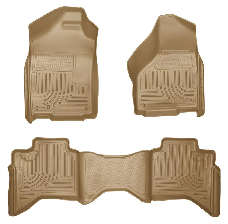 Husky Liners 03-08 Dodge Ram 1500/2500/3500 Quad Cab WeatherBeater Combo Tan Floor Liners - Image 3