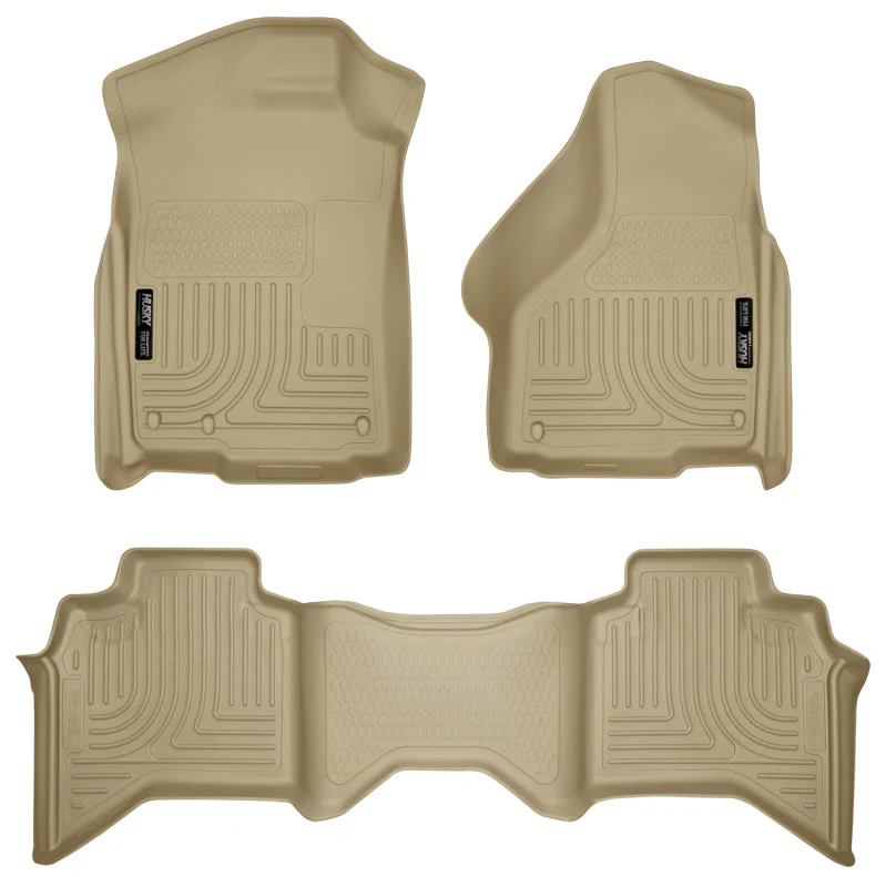 Husky Liners 03-08 Dodge Ram 1500/2500/3500 Quad Cab WeatherBeater Combo Tan Floor Liners - Image 4