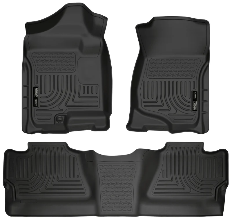 Husky Liners 07-12 Chevy Silverado/GMC Sierra Crew Cab WeatherBeater Combo Black Floor Liners - Image 5