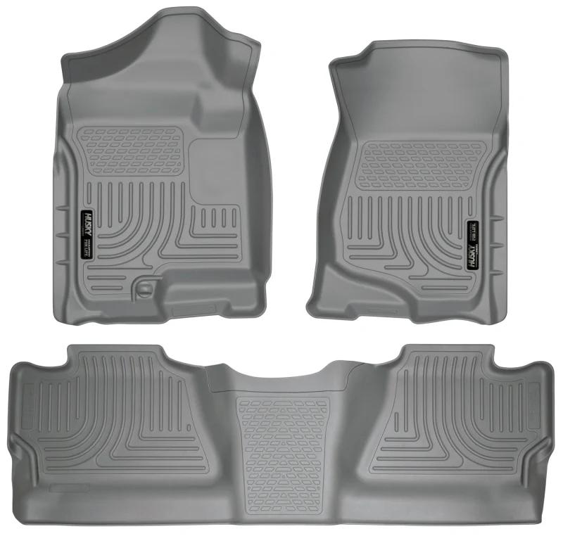 Husky Liners 07-12 Chevy Silverado/GMC Sierra Crew Cab WeatherBeater Combo Gray Floor Liners - Image 5