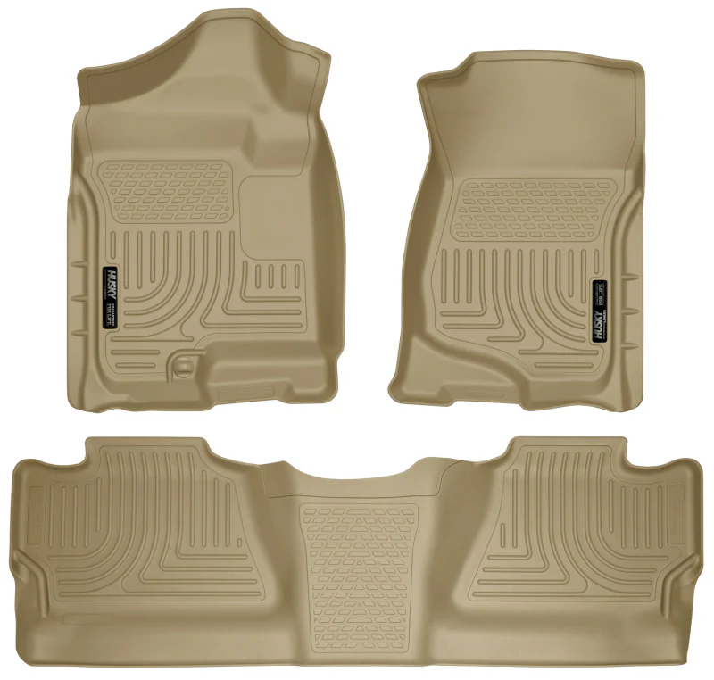 Husky Liners 07-12 Chevy Silverado/GMC Sierra Crew Cab WeatherBeater Combo Tan Floor Liners - Image 4