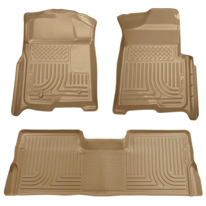 Husky Liners 09-12 Ford F-150 Super Crew Cab WeatherBeater Combo Tan Floor Liners - Image 2