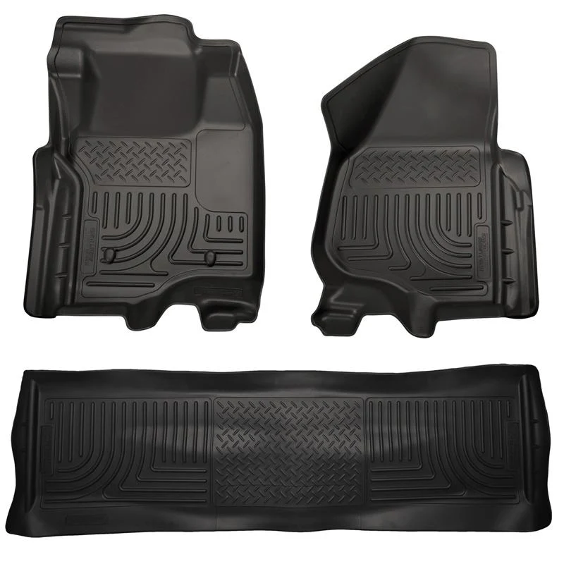 Husky Liners 11-12 Ford SD Crew Cab WeatherBeater Combo Black Floor Liners (w/o Manual Trans Case) - Image 5