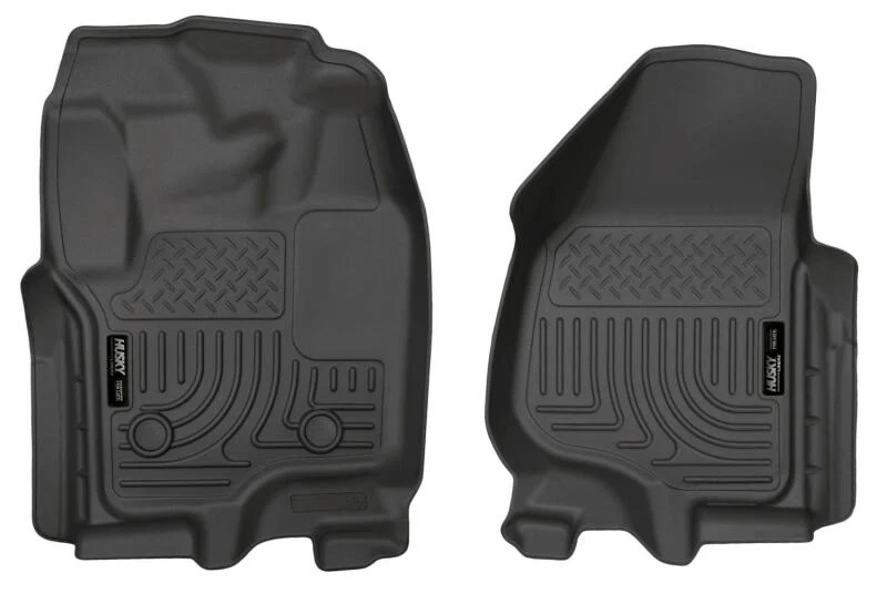 Husky Liners 12-15 Ford Super Duty Crew & Extended Cab WeatherBeater Front Row Black Floor Liners - Image 4