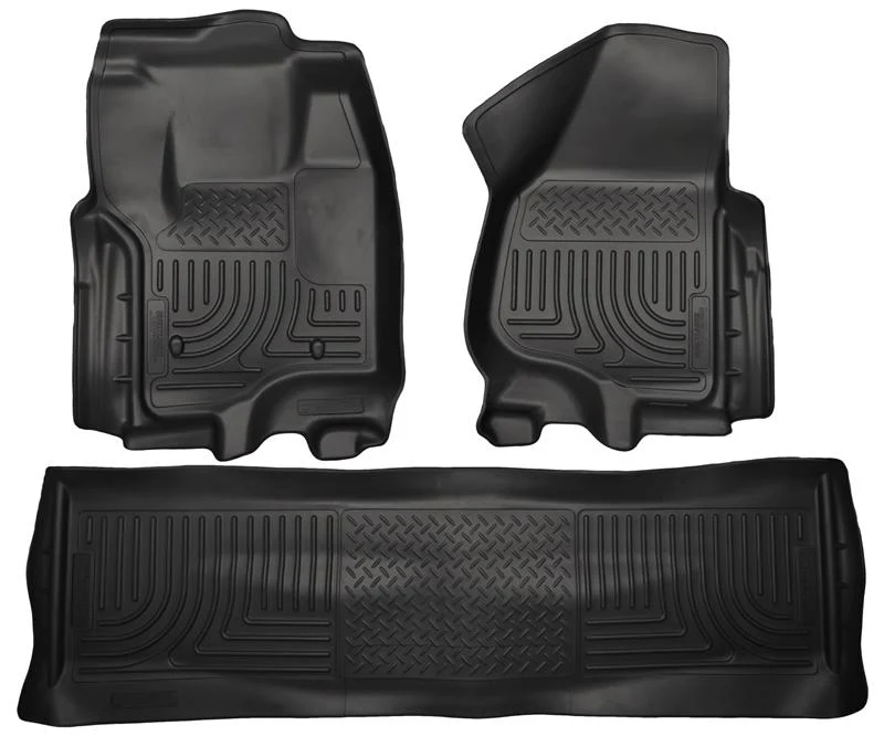 Husky Liners 2012.5 Ford SD Crew Cab WeatherBeater Combo Black Floor Liners (w/o Manual Trans Case) - Image 2