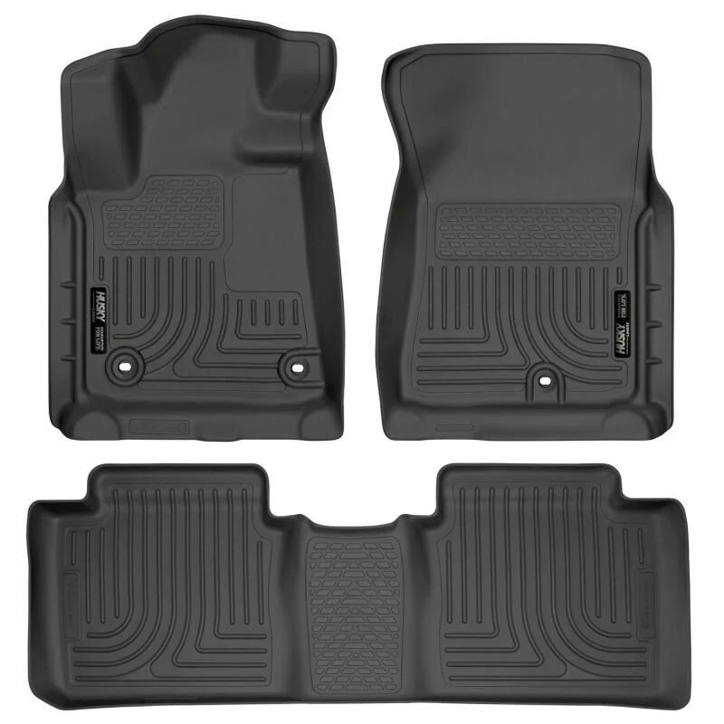 Husky Liners 2014 Toyota Tundra Double Cab Pickup WeatherBeater Black Front & 2nd Seat Floor Liners - Image 3