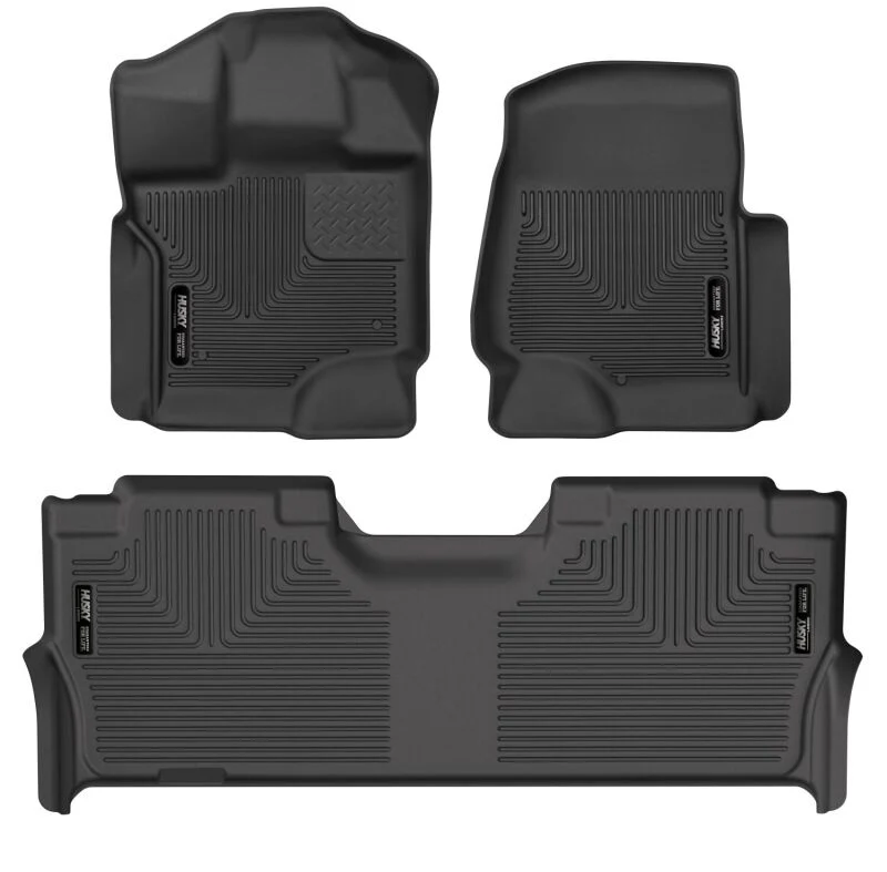 Husky Liners 21-23 Ford F-150 CC SC X-Act Contour Front & Second Row Seat Floor Liners - Black - Image 2