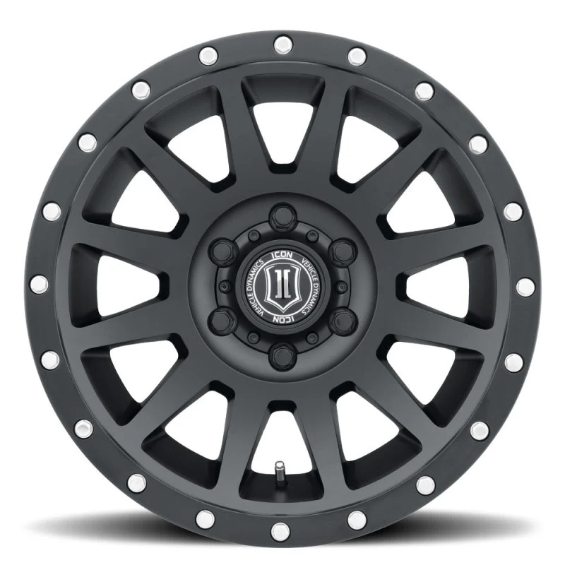 ICON Compression 17x8.5 6x5.5 0mm Offset 4.75in BS 106.1mm Bore Satin Black Wheel - Image 2